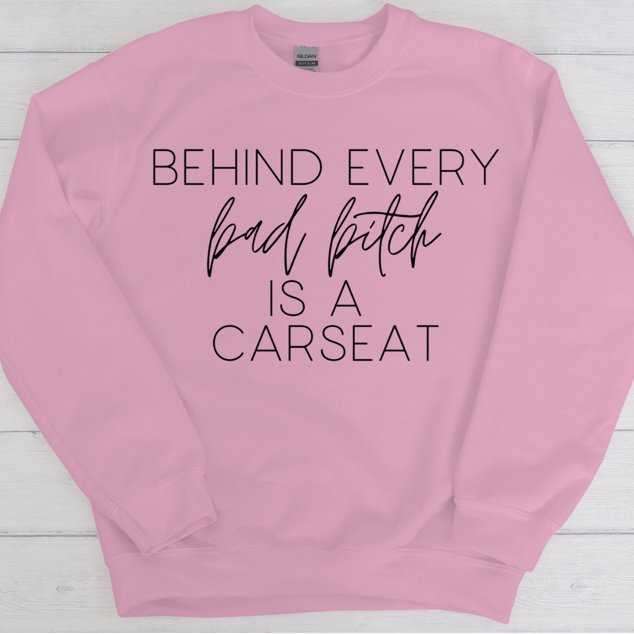 Behind every bad bitch is a car seat - Premium Pullover Hoodie – Brazen and  Bold